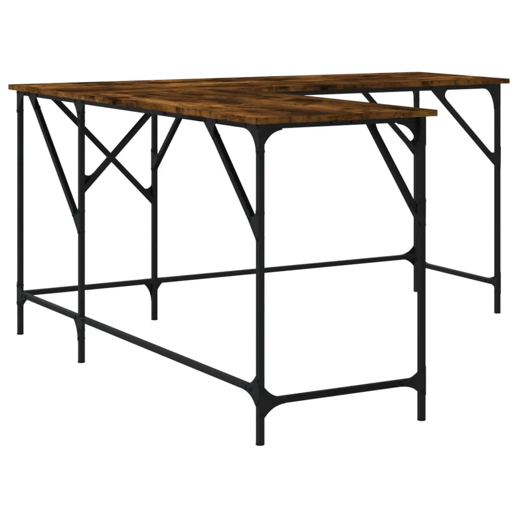 Scrivania da ufficio postazione di lavoro mobile per computer studio rovere affumicato 149 x 149 x 75 cm legno ingegnerizzato marrone 02_0023588