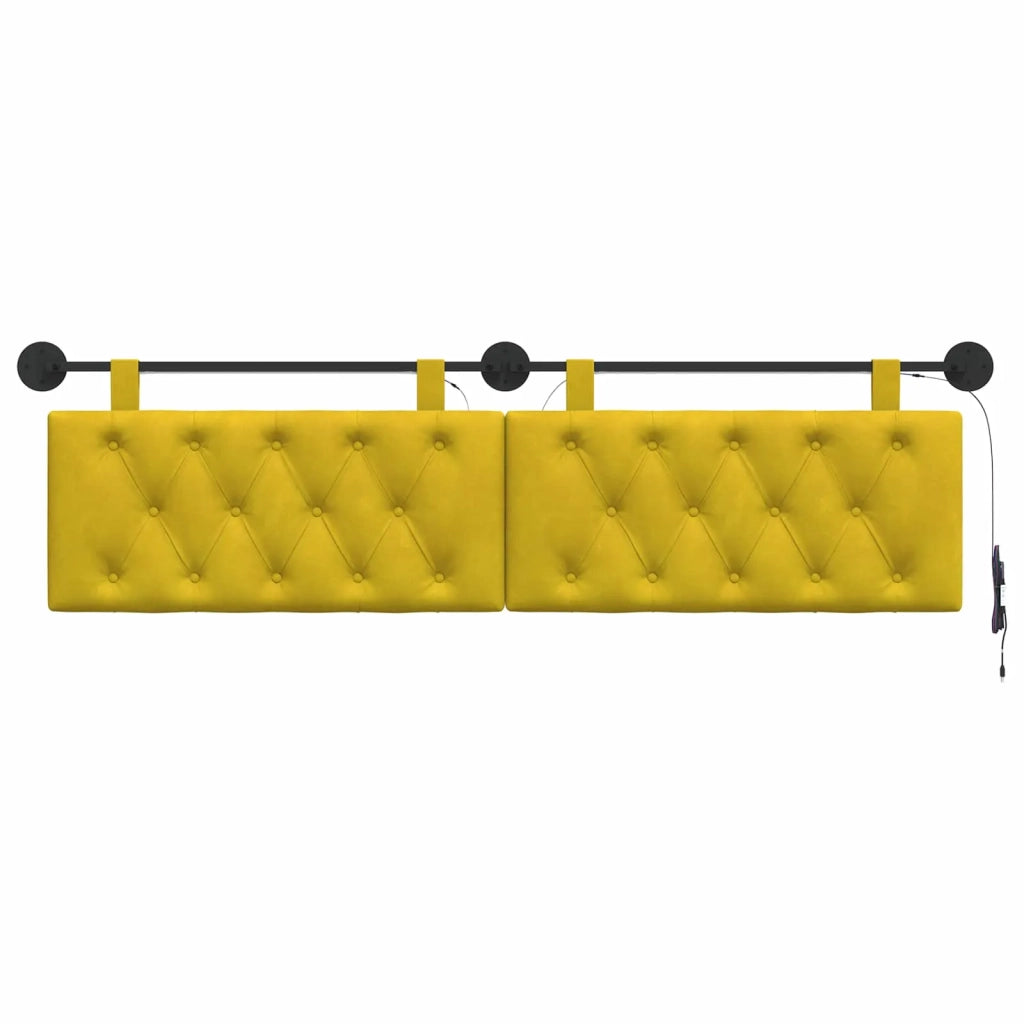 Testiera sospesa Con luce LED Giallo Velluto