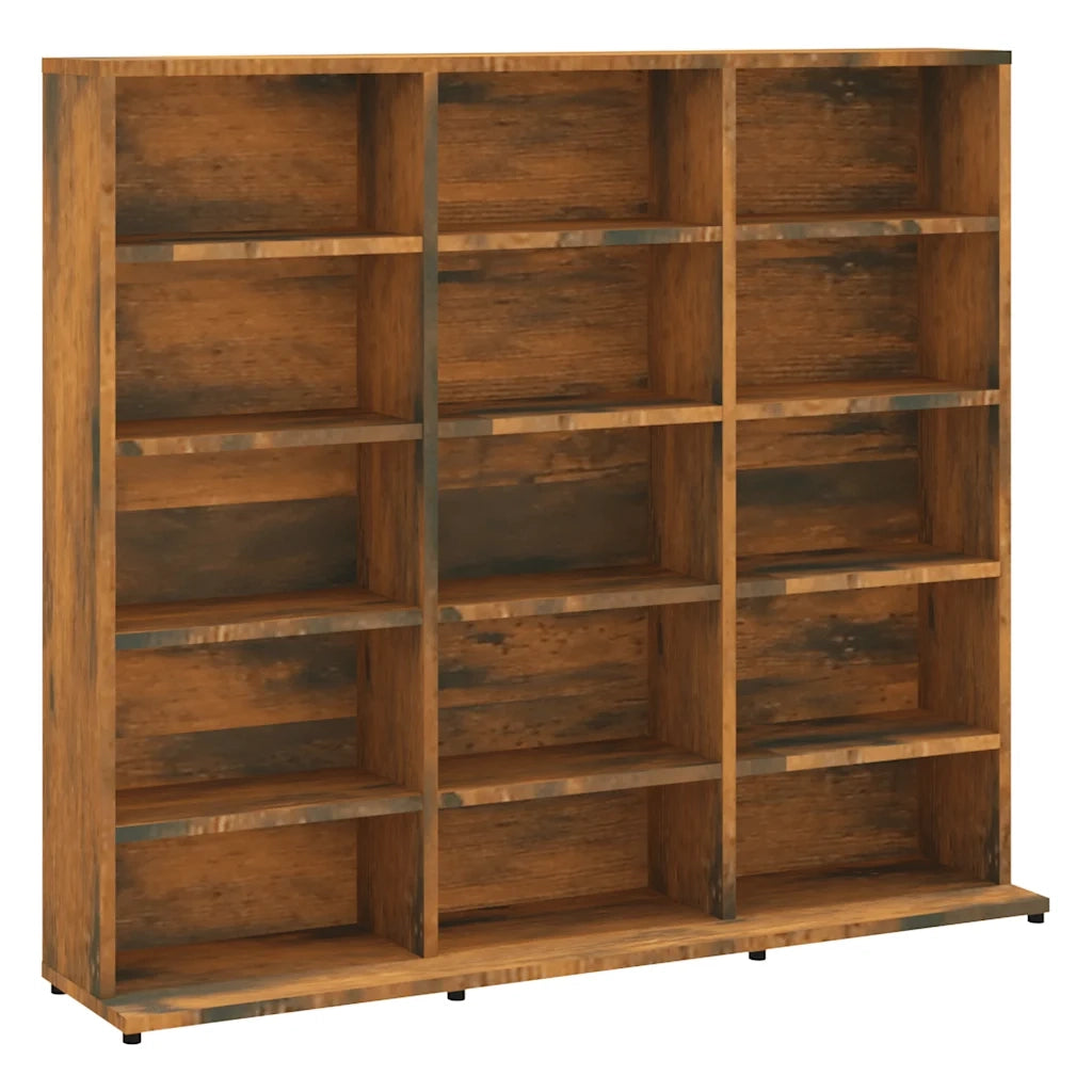 Mobile Porta CD Rovere Fumo 100x23x89,5 cm in Legno Multistrato 815483