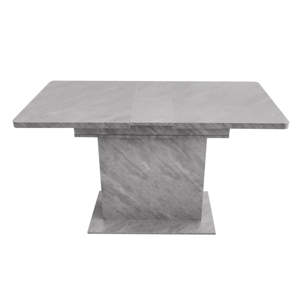 Tavolo da pranzo allungabile grigio in truciolato e metallo, design salvaspazio multifunzione