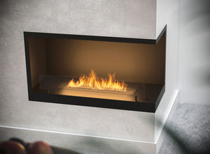 Camino a Bioetanolo da Incasso 80x45 cm Inside P800 V2 Angolo a Destra Nero con Vetro