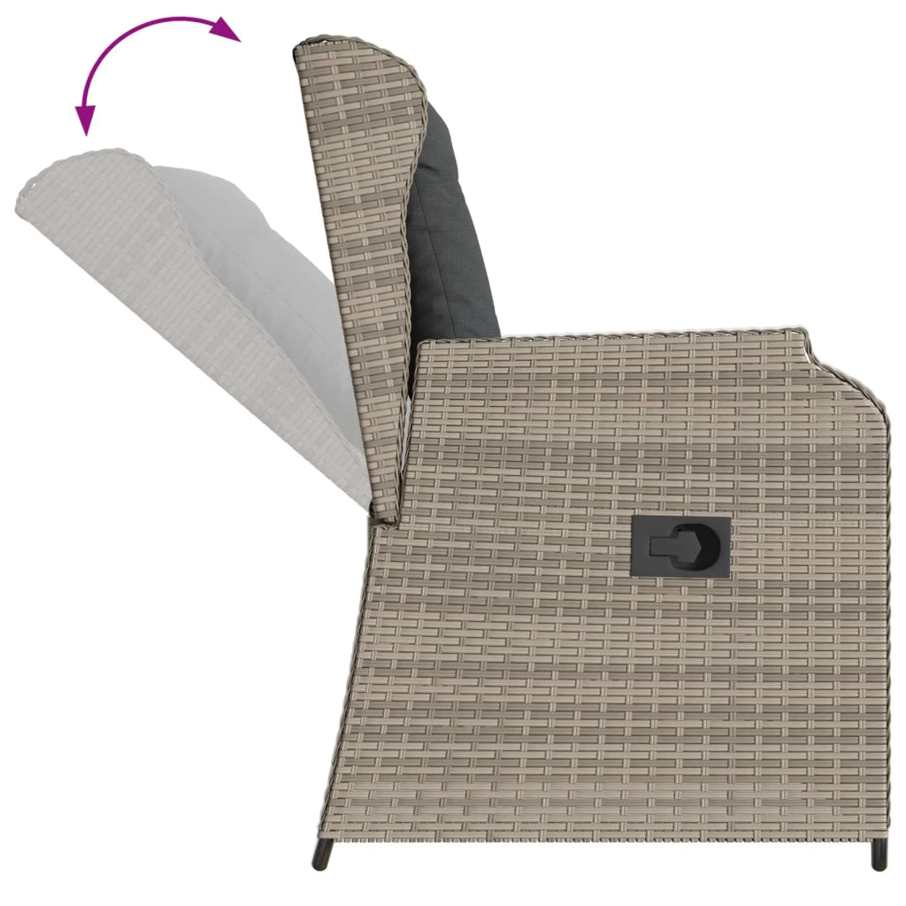 Panchina da giardino 2 pcs Grigio chiaro polyrattan 3394490