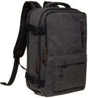 Borsa da viaggio in tela 40L, adatta per laptop 15,6 pollici, valigetta a mano approvata, borsa impermeabile da viaggio per weekend, FH11 nero
