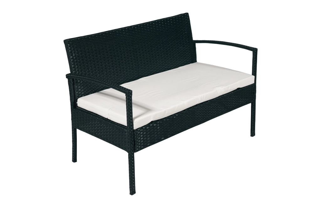 Salotto da giardino in rattan, set di divani da esterno in polyrattan nero mod. Martino RT-M10ZB