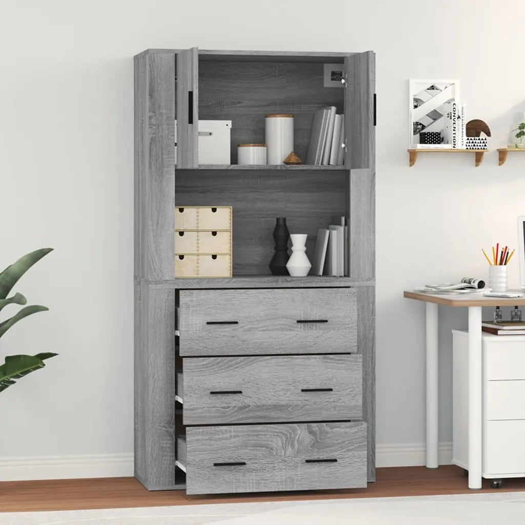 vidaXL Credenza Grigio Sonoma in Legno Multistrato