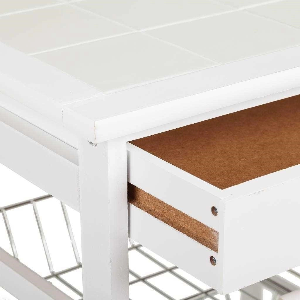 Kit carrello in legno bianco 47x37x76 cm