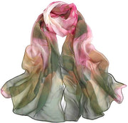 Scialle di chiffon con stampa di fiori leggeri per donne - Accessorio elegante per primavera e autunno