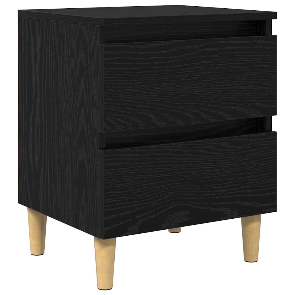 Armadietto per letto con cassetto Rovere Nero 40 x 35 x 50 cm