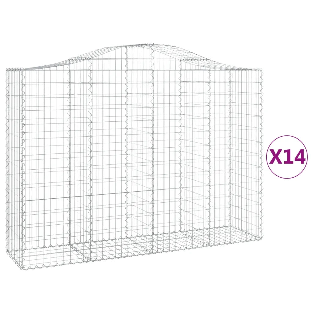 Cesti Gabbioni ad Arco 14 pz 200x50x140/160 cm Ferro Zincatocod mxl 125034