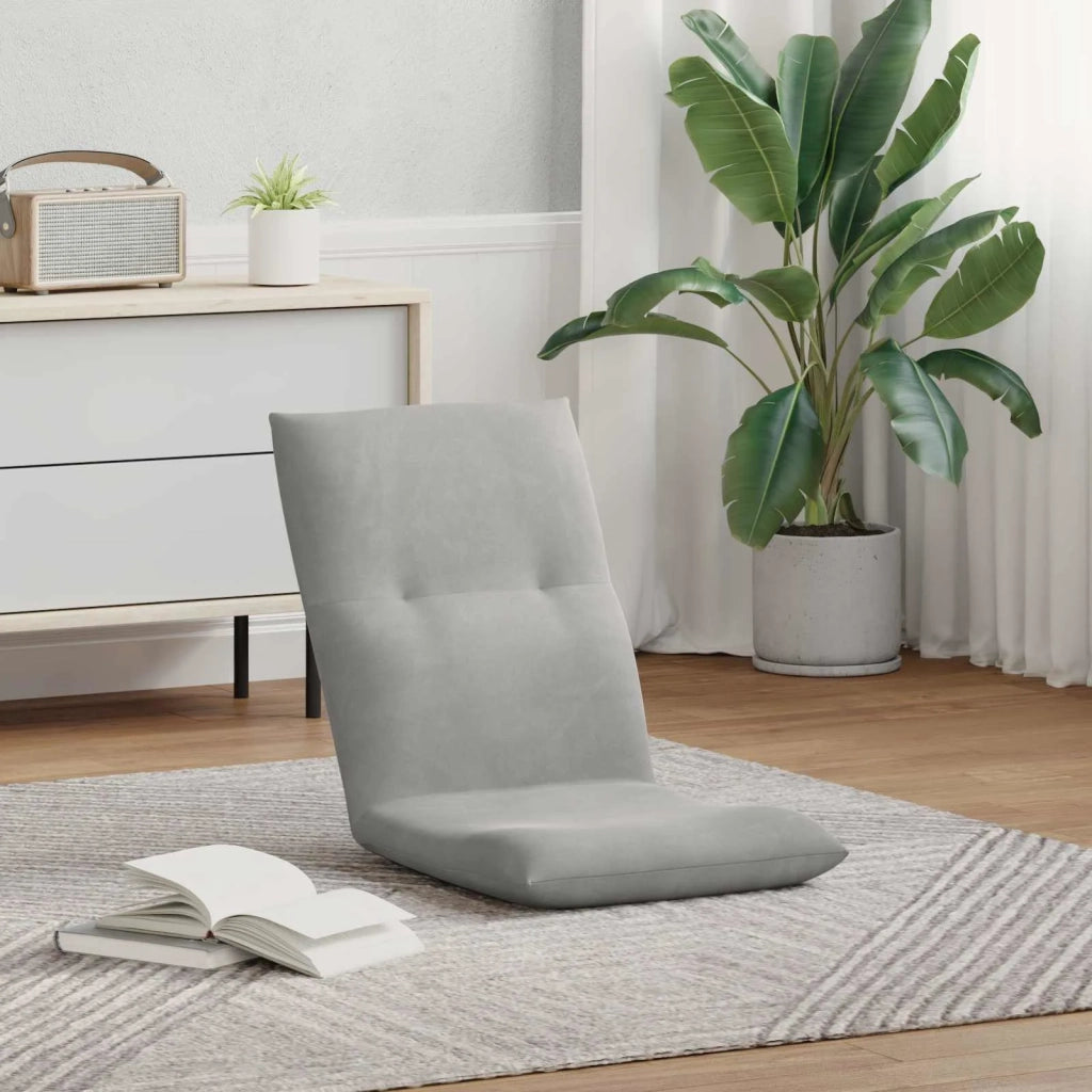 Sedia da Pavimento Grigio chiaro 46 x 50 x 61 cm Velluto 42028174