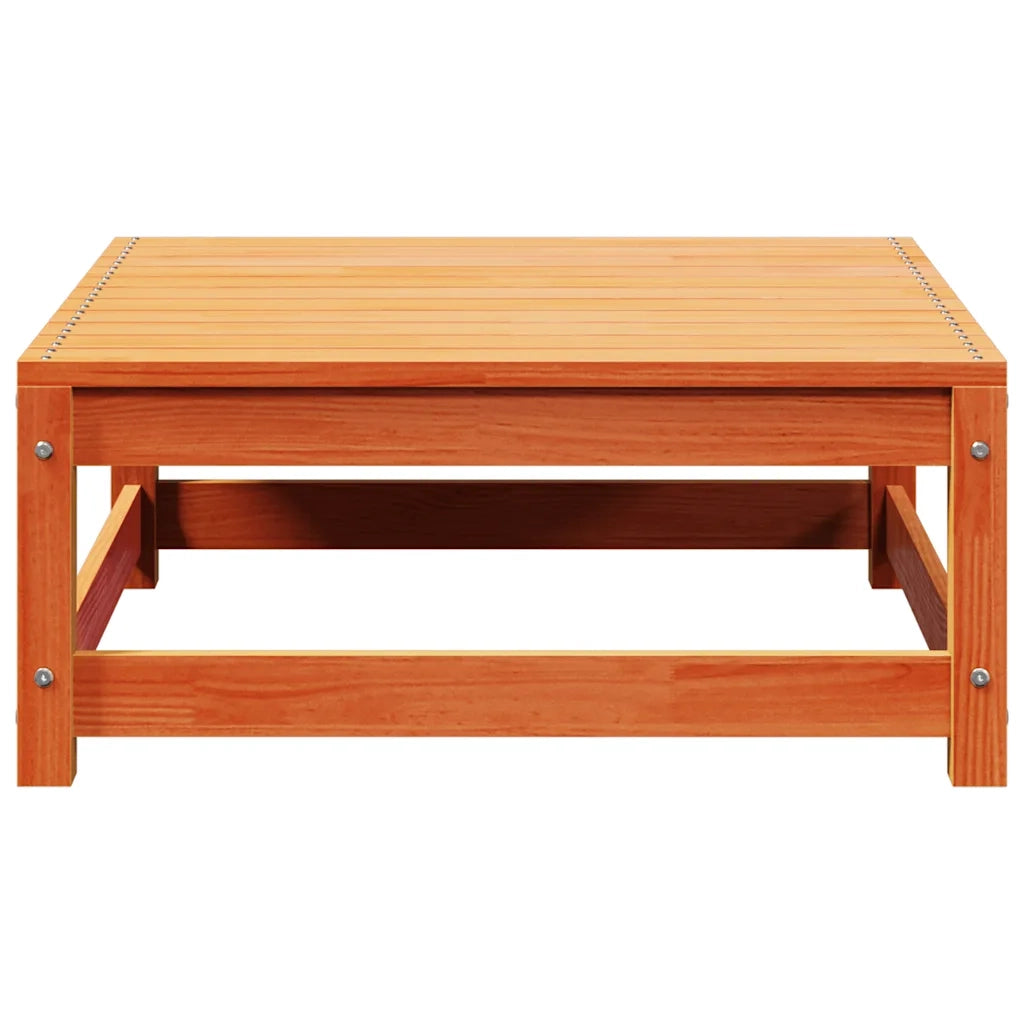 Poggiapiedi da Giardino Marrone Cera 70x70x30 cm Massello Pino 837939