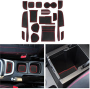 Accessori per Suzuki Vitara LY Hybrid 2016-2023 2024, Mattoni in gomma per console centrale Antislip Mattoni Antislip per tazza Sostegno in gomma per braccio Vitara LY 2024 (Trasmissione automatica colore Rosso)