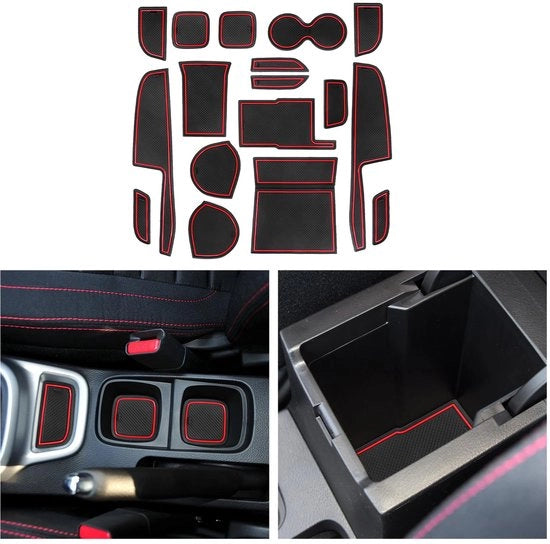 Accessori per Suzuki Vitara LY Hybrid 2016-2023 2024, Mattoni in gomma per console centrale Antislip Mattoni Antislip per tazza Sostegno in gomma per braccio Vitara LY 2024 (Trasmissione automatica colore Rosso)
