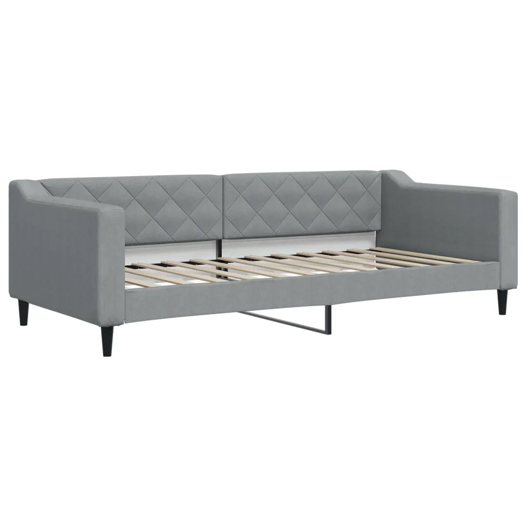 Letto singolo | Letto per adulti | Letto da Giorno Grigio Chiaro 90x200 cm in Tessuto