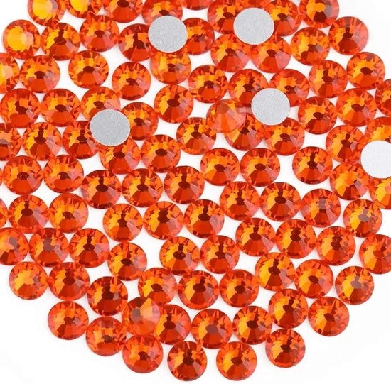 Pietre di vetro per chiodi Strassteentjes Oranje SS3 (13-14 mm) 1440 pezzi - Piatta con fondo piatto