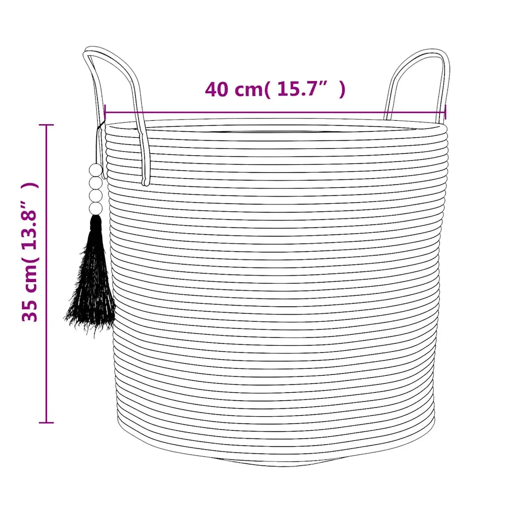 Cestino Portaoggetti Marrone ?40x35 cm in Cotone CFW4332729