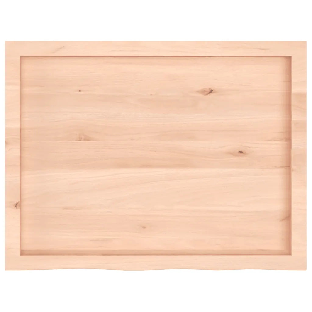 Piano per Tavolo 80x60x(2-6) cm in Rovere Massello Non Trattato 3156298