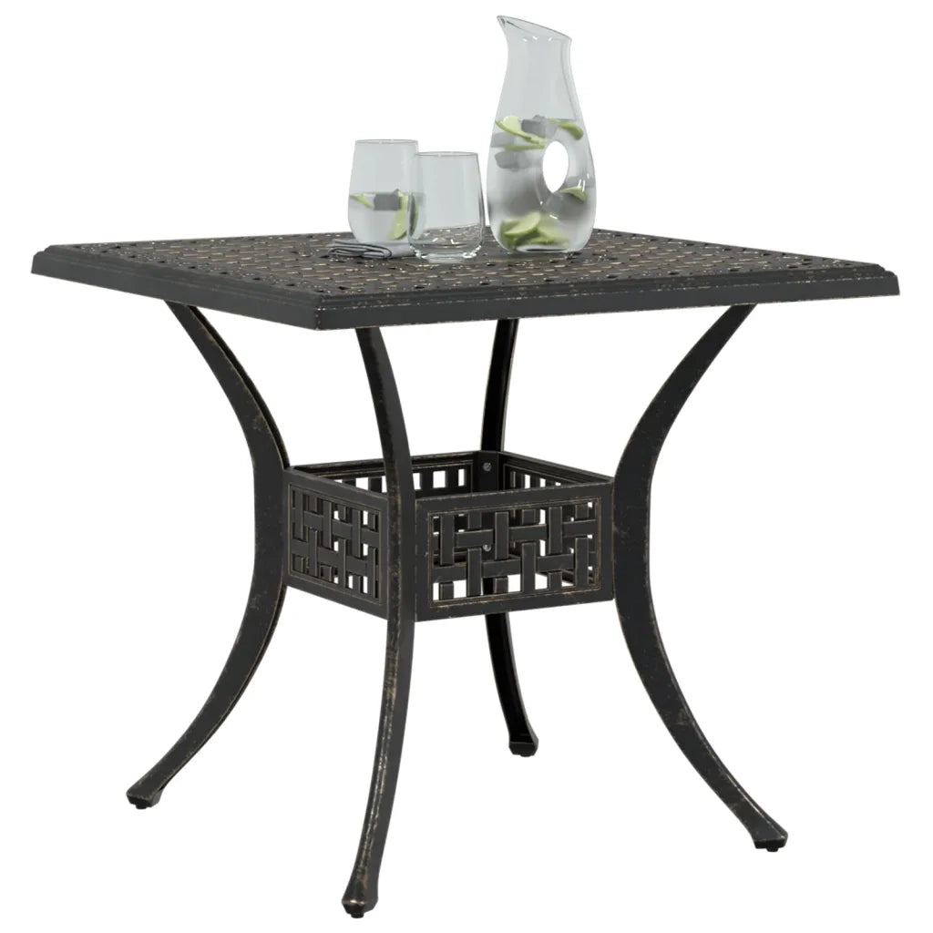 Tavolo da Giardino Bronzo 80x80x75 cm in Alluminio Pressofuso 4002811