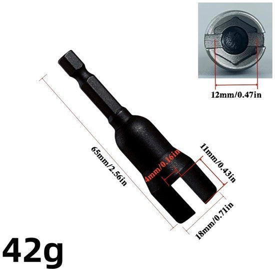 Serrafili, chiave a gomito a 7 lati, maniglia cilindrica, chiave inglese, 65MM, trasmissione a vite lunga, 5 pezzi, nero