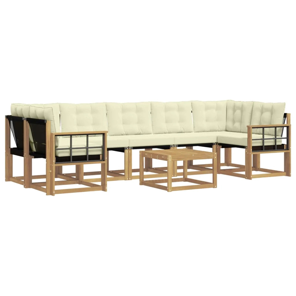 Set di divani da esterno 8 pz Bianco e Crema 3389312