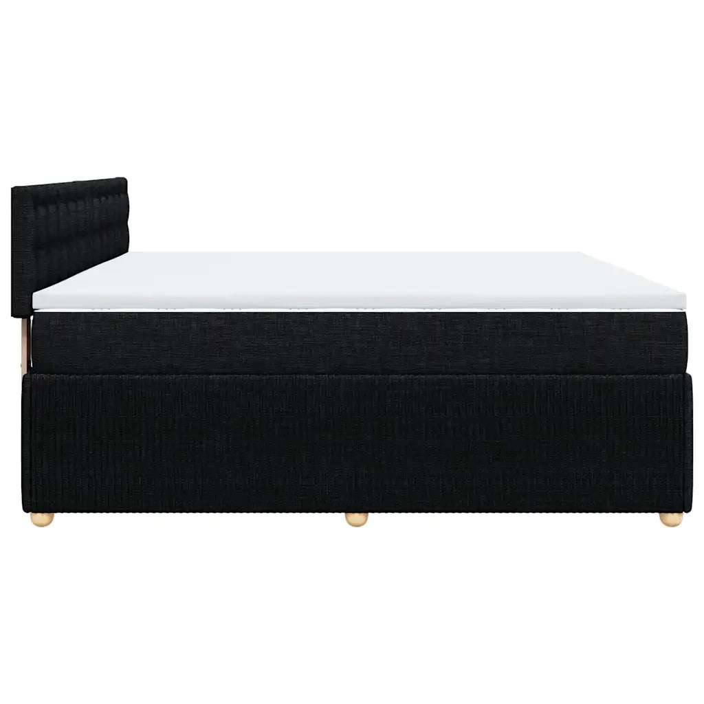 Giroletto a Molle con Materasso Nero 200x200 cm in Tessuto