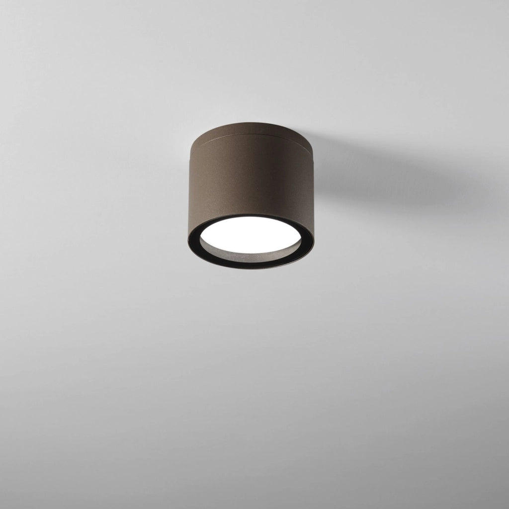 PLAFONIERA TOWER CORTEN TONDA 1 LUCE ATTACCO GX53 IP54 9X7,2CM