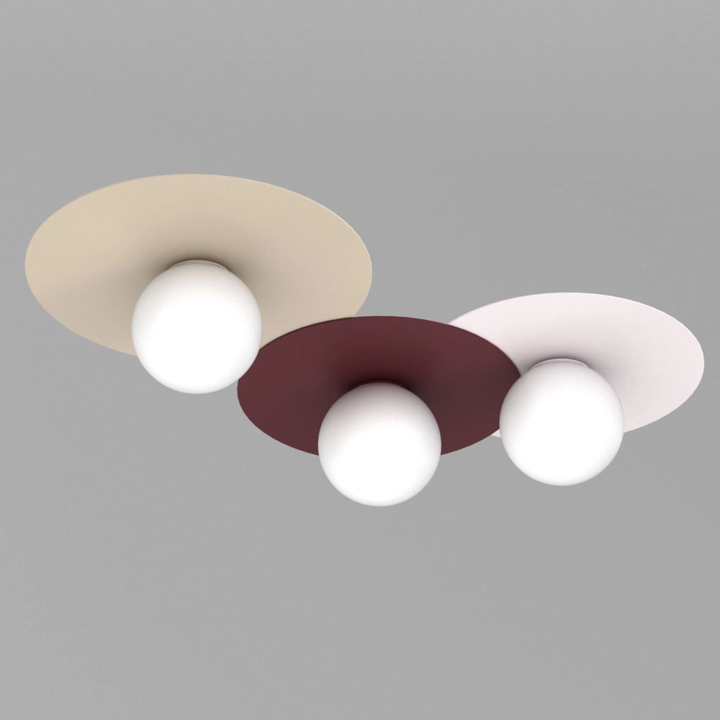 Lampada soffitto Flat 3xE27 beige bordeaux Luminex
