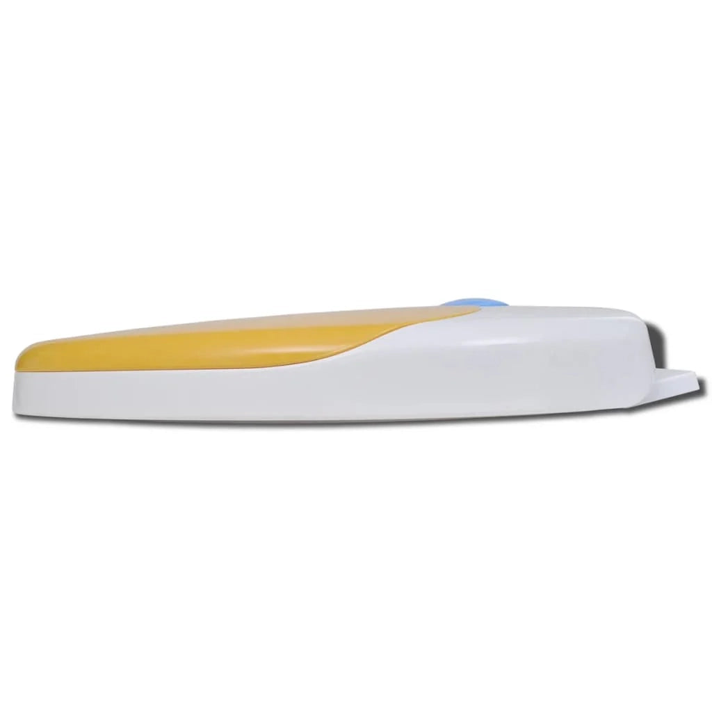 Set di due sedili e coperchi per WC in plastica bianca e gialla 02_0002959