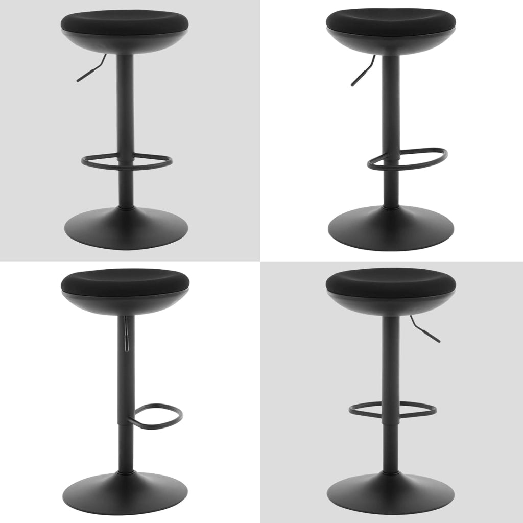 Sgabello da Bar, Sedia Alta da Bar Regolabile in Altezza, Sgabello per Isola Cucina Girevole, con Poggiapiedi, Sgabello Imbottito in Maglia Elastica, Nero, BH414sz-1