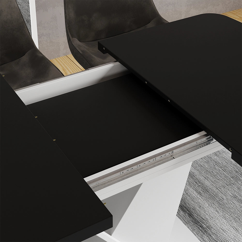 Vicco tavolo da pranzo allungabile Nero/bianco 120 x 80 cm estensibile