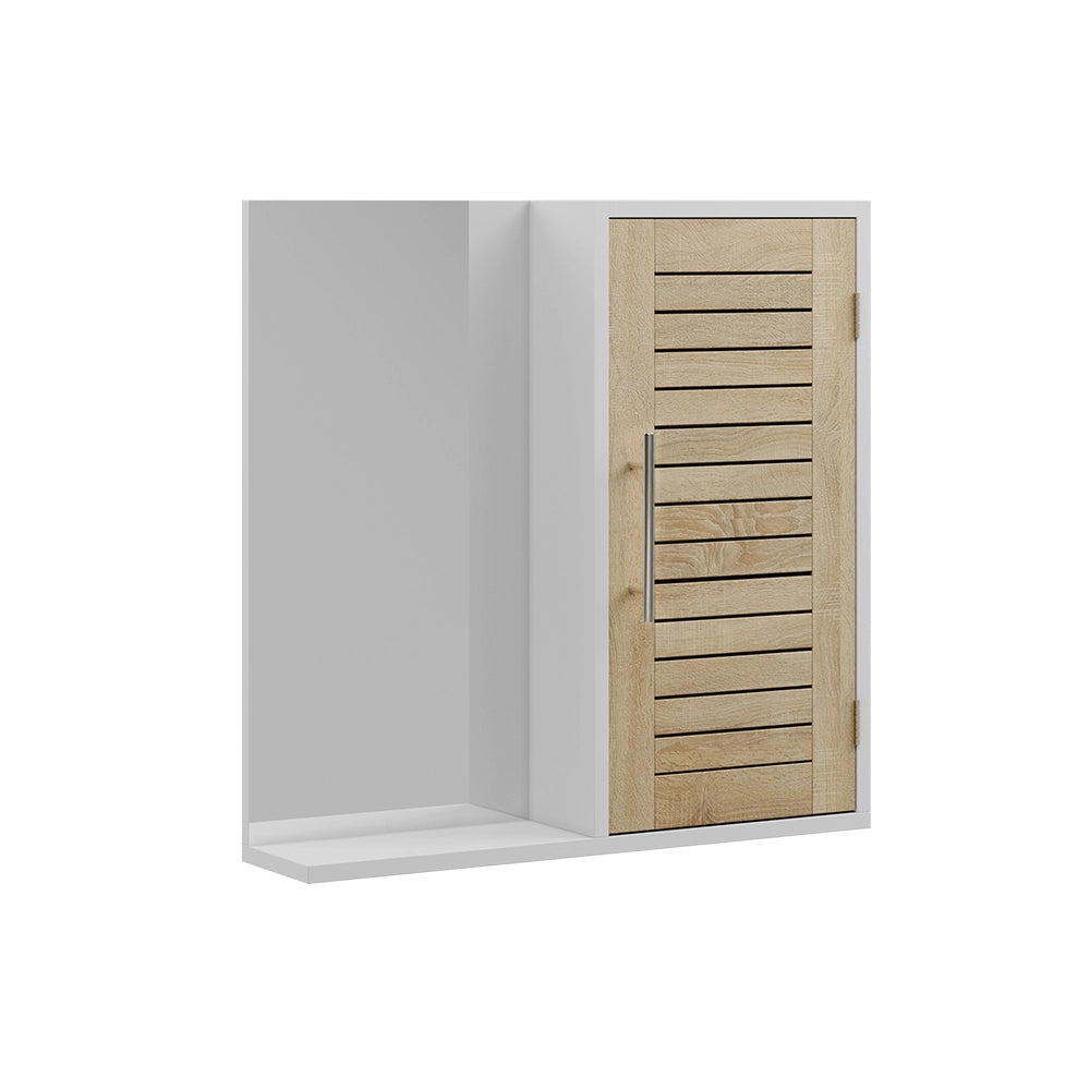 Vicco Specchio contenitore bagno Bianco/quercia 60 x 60 cm con 3 scomparti