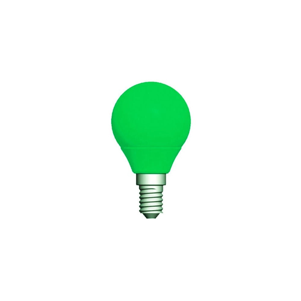 Trade Shop - Lampadina Led E14 Mini Globo 220v Colore Verde Blu Viola Bianco Caldo Freddo 2w - -verde      -