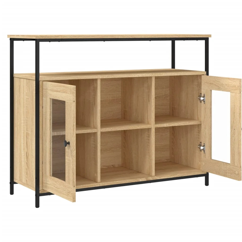 Buffet credenza cassettiera armadio mobile contenitore organizer cucina soggiorno rovere Sonoma 100 x 35 x 80 cm legno ingegnerizzato marrone 02_0031461