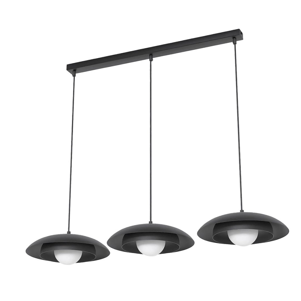 Lampada a sospensione SKIN in acciaio nero e vetro