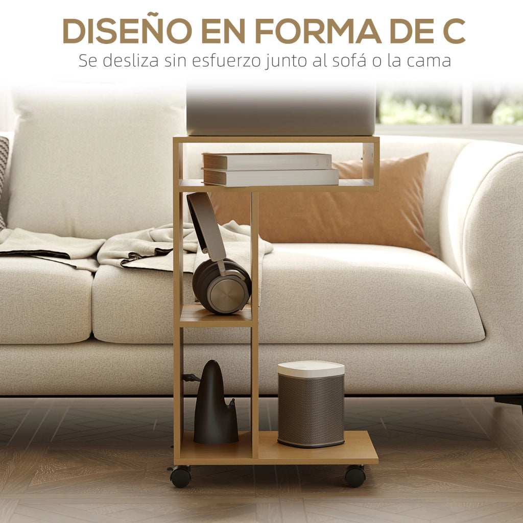 Tavolino da salotto con ruote ¨C Minimal ¨C 40x30x69 rovere