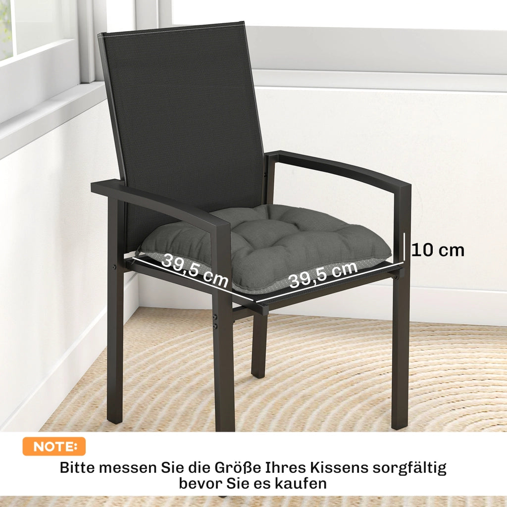 Set di 4 cuscini per sedile 39;5 x 39;5 x 10 cm Cuscino per sedia con nastri; cuscino antiscivolo per sedili interni esterni