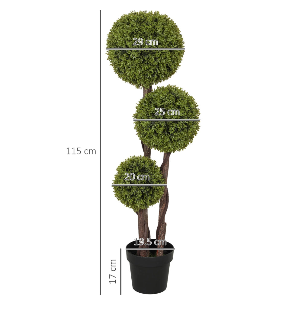 Bosso artificiale 115 cm; aspetto realistico in plastica verde