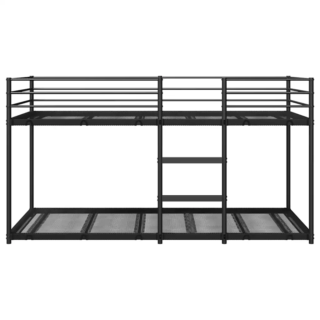 Letto a Castello senza Materasso Nero 90x200 cm in Acciaio 4019877