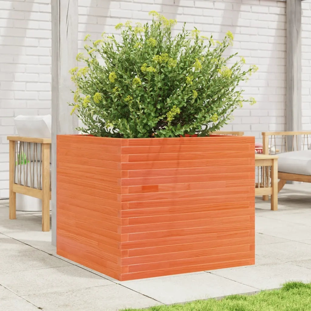Fioriera Giardino Marrone Cera 80x80x68,5cm Legno Massello Pino 3282481