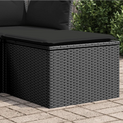 Sgabello da giardino con cuscino nero 55x55x37 cm in polyrattan 365968