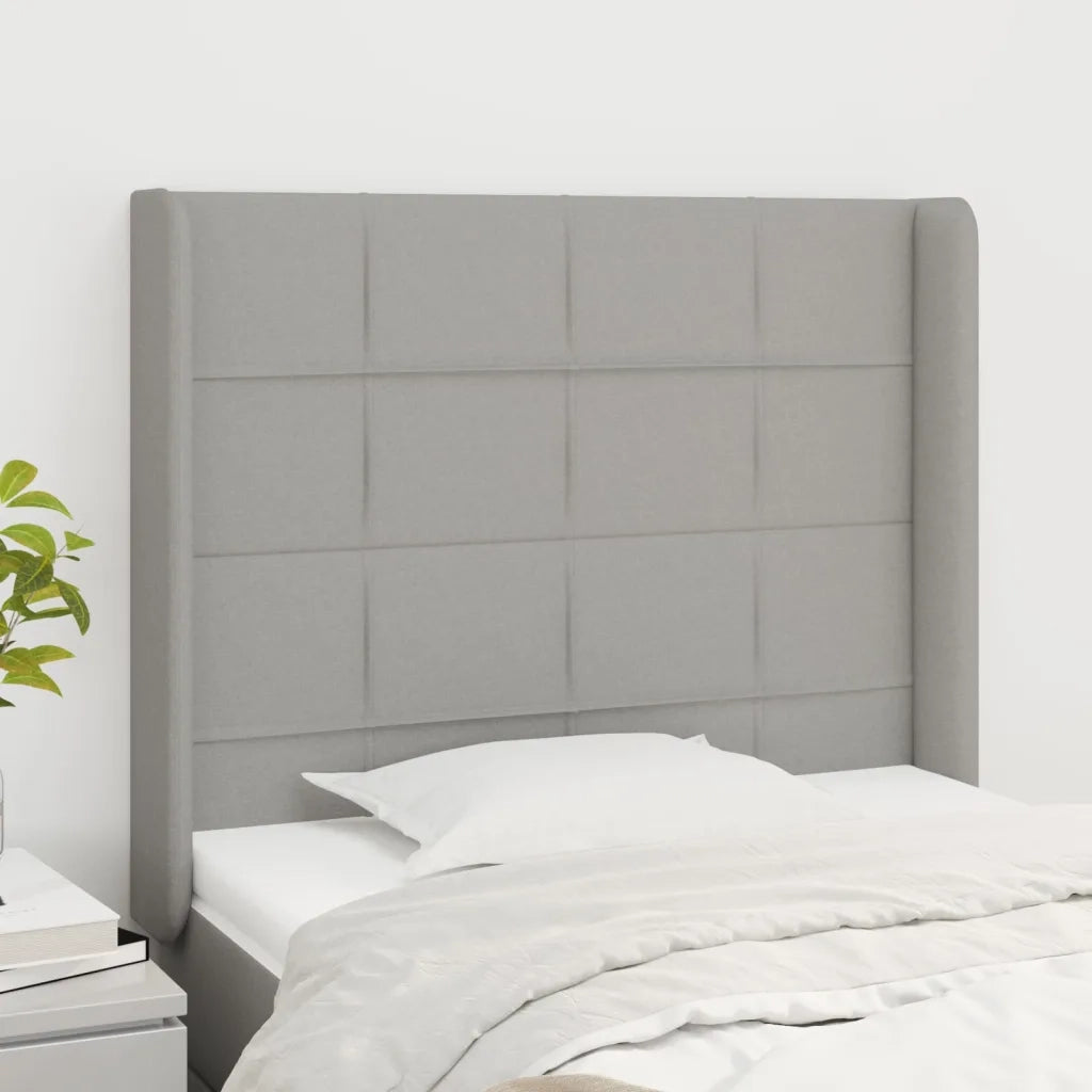 Testiera ad Orecchio Grigio Chiaro 83x16x118/128 cm in Tessuto 3119554