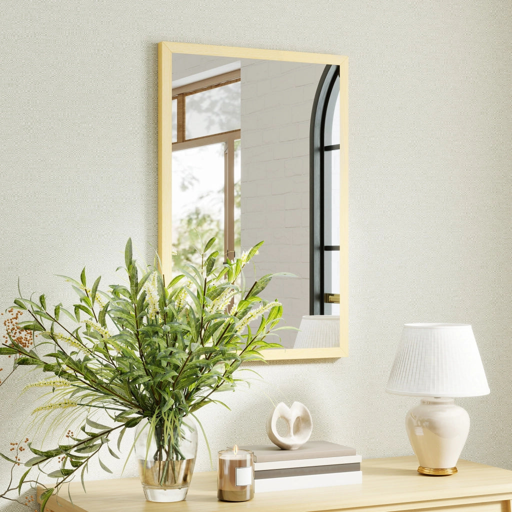 Specchio da Parete Rettangolare ¨C Xylo ¨C Cornice Legno Naturale 60x40 cm