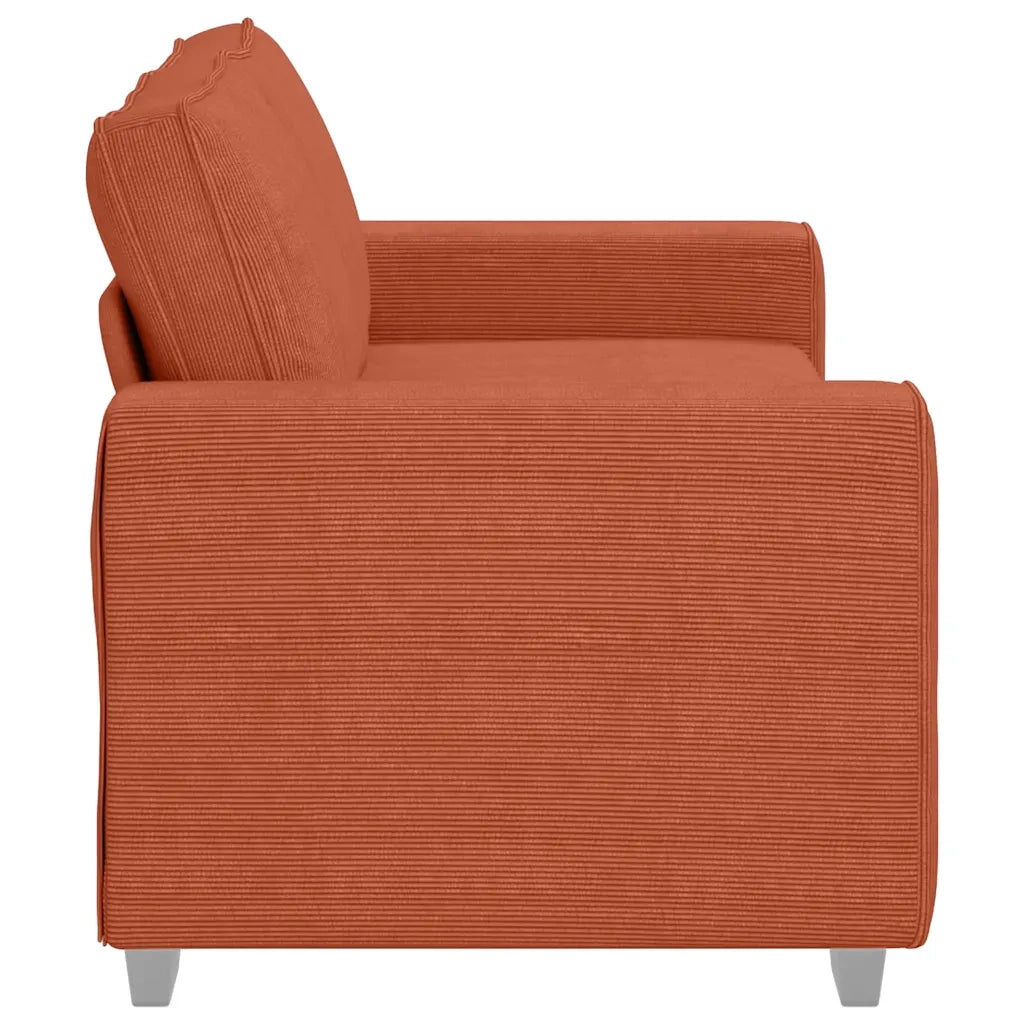 Divano Divanetto Rosso Arancione 180x77x82 cm Tessuto Velluto a Coste 4105206