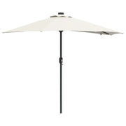 Moderno ombrellone pieghevole da giardino per il relax all'aperto 294 x 150 x 223 cm poliestere color sabbia 02_0058658