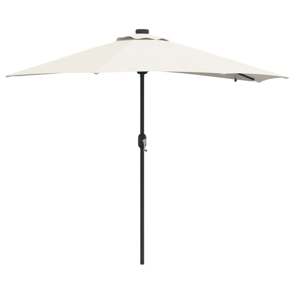 Moderno ombrellone pieghevole da giardino per il relax all'aperto 294 x 150 x 223 cm poliestere color sabbia 02_0058658