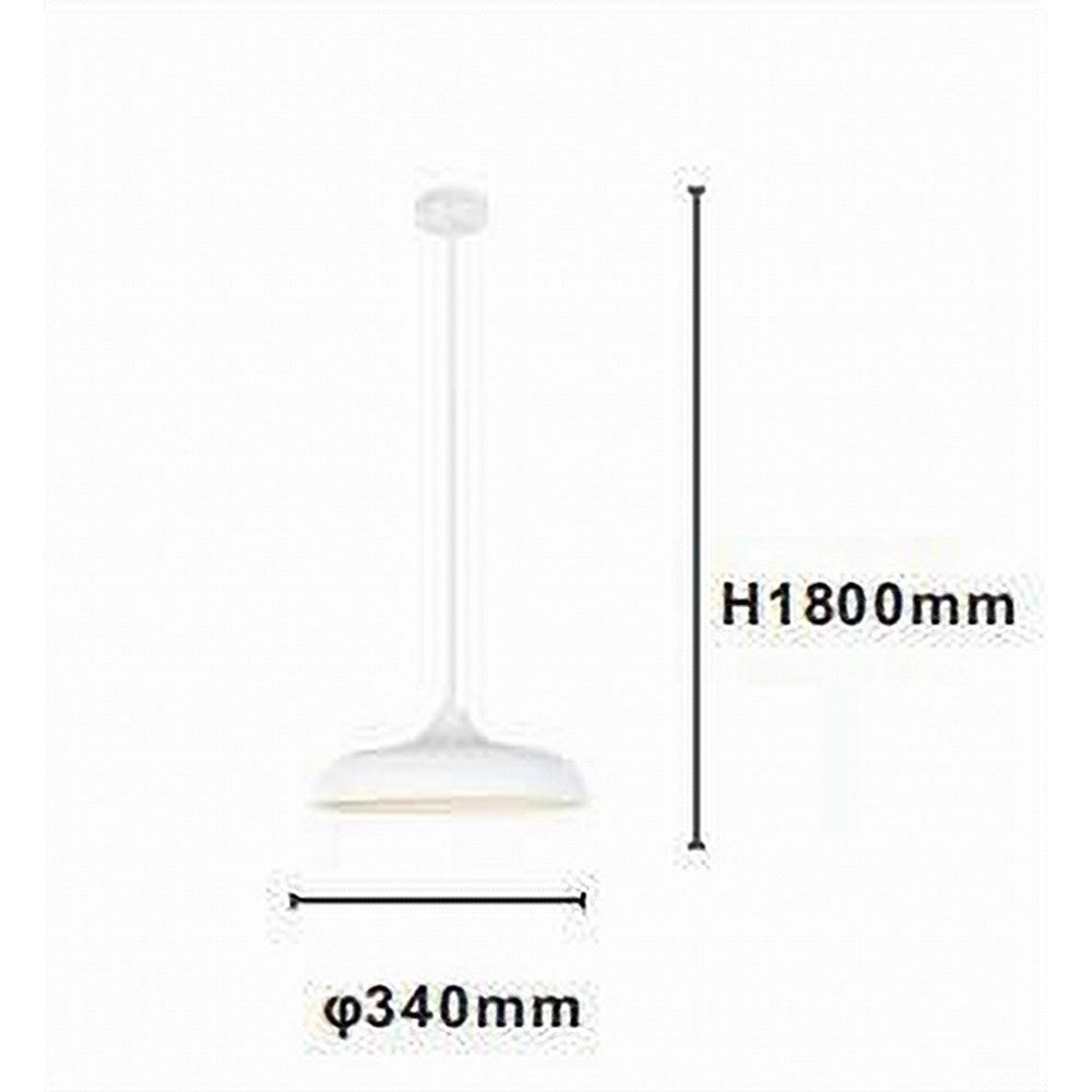 Trade Shop - Lampadario A Sospensione Moderno Contemporaneo E27 Paralume Ferro Cupola Bianco 33344 -