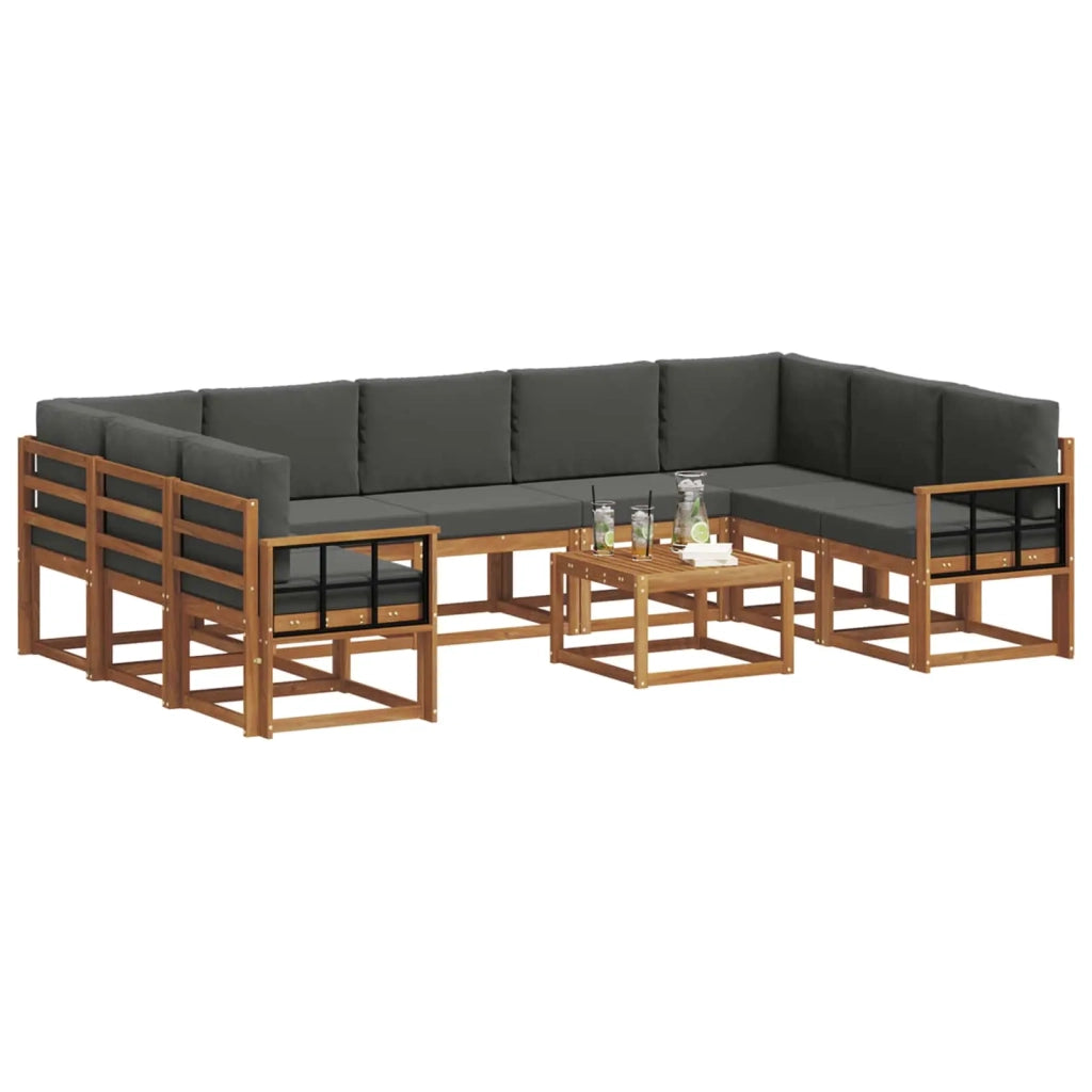 Set di divani da esterno 10 pcs Naturale e Antracite 3367030