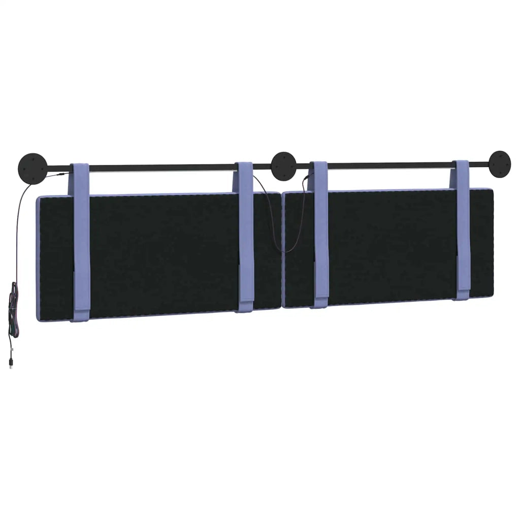 Testiera | Testata sospesa Con luce LED Blu jeans Tessuto