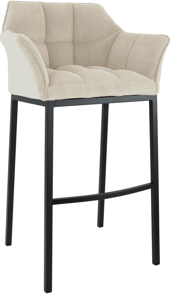 Sgabello bar Damaso B Cord con telaio a 4 piedi 1