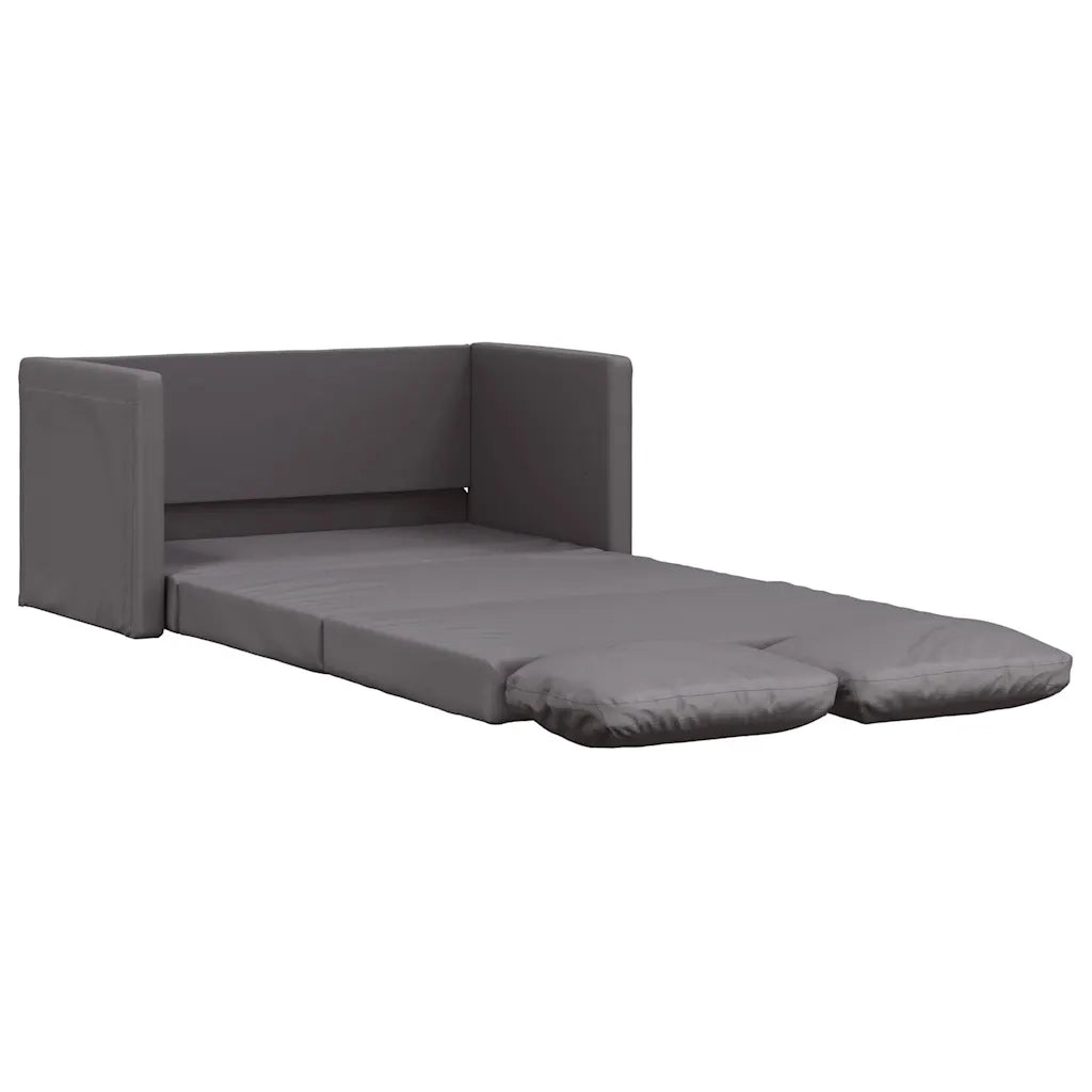 Divano Letto da Terra 2 in 1-Sofa Letto-Daybed Grigio 112x174x55 cm Similpelle